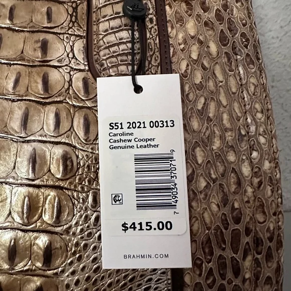 NWT BRAHMIN Caroline Cashew Cooper Croc- Embossed Genuine Leather‎ Satchel - Picture 9 of 16
